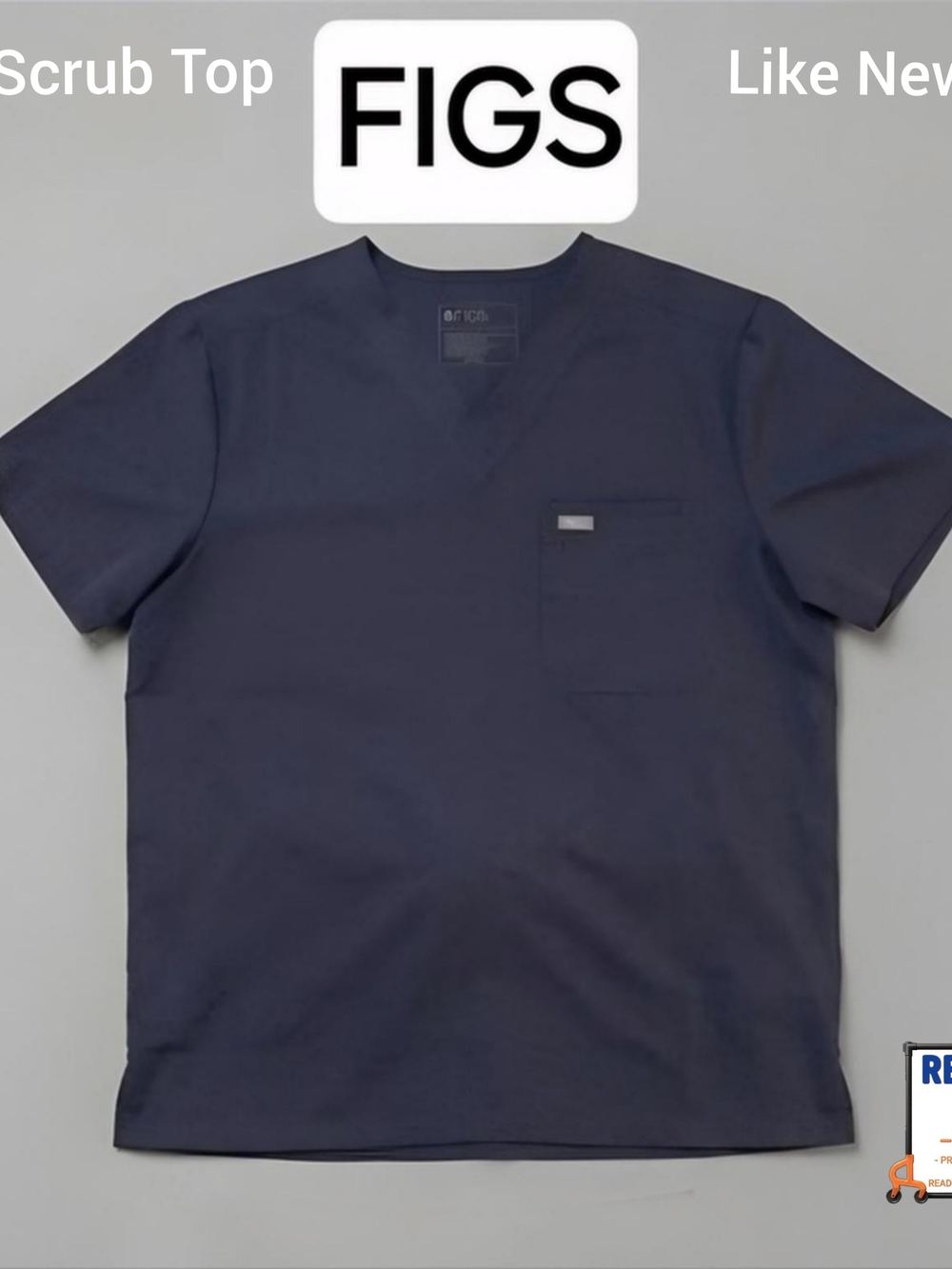 FIGS Men's Navy Short-Sleeve Scrub Top